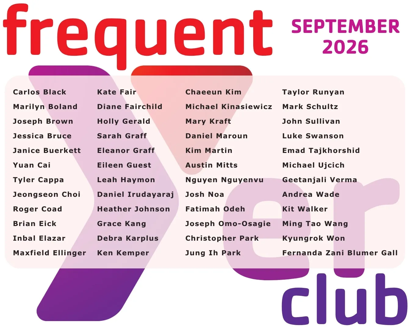 Frequent Yers September 2026