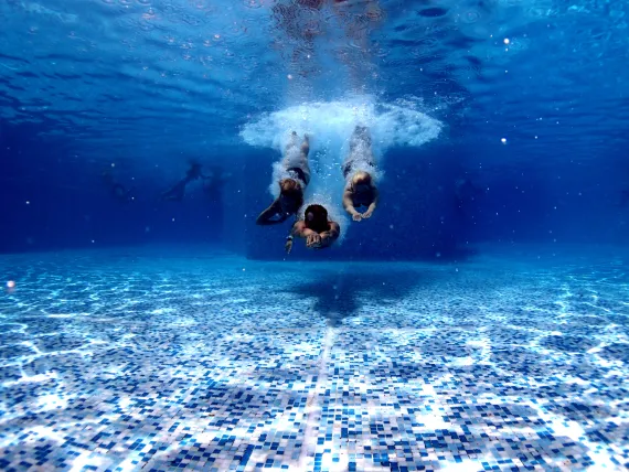 Person in pool