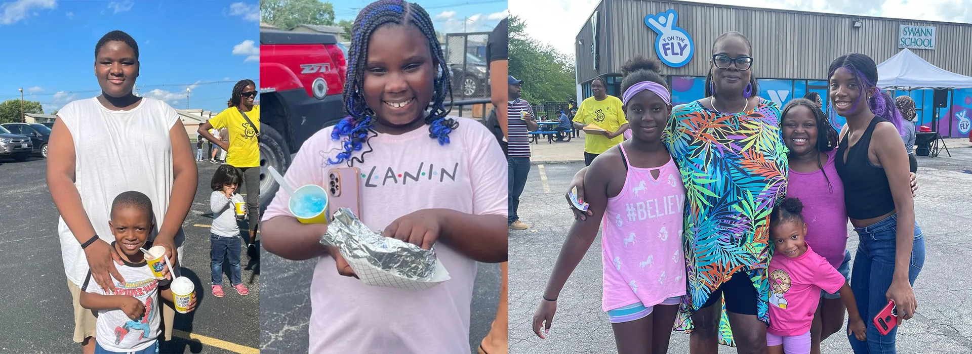 families at the y on the fly end of summer celebration